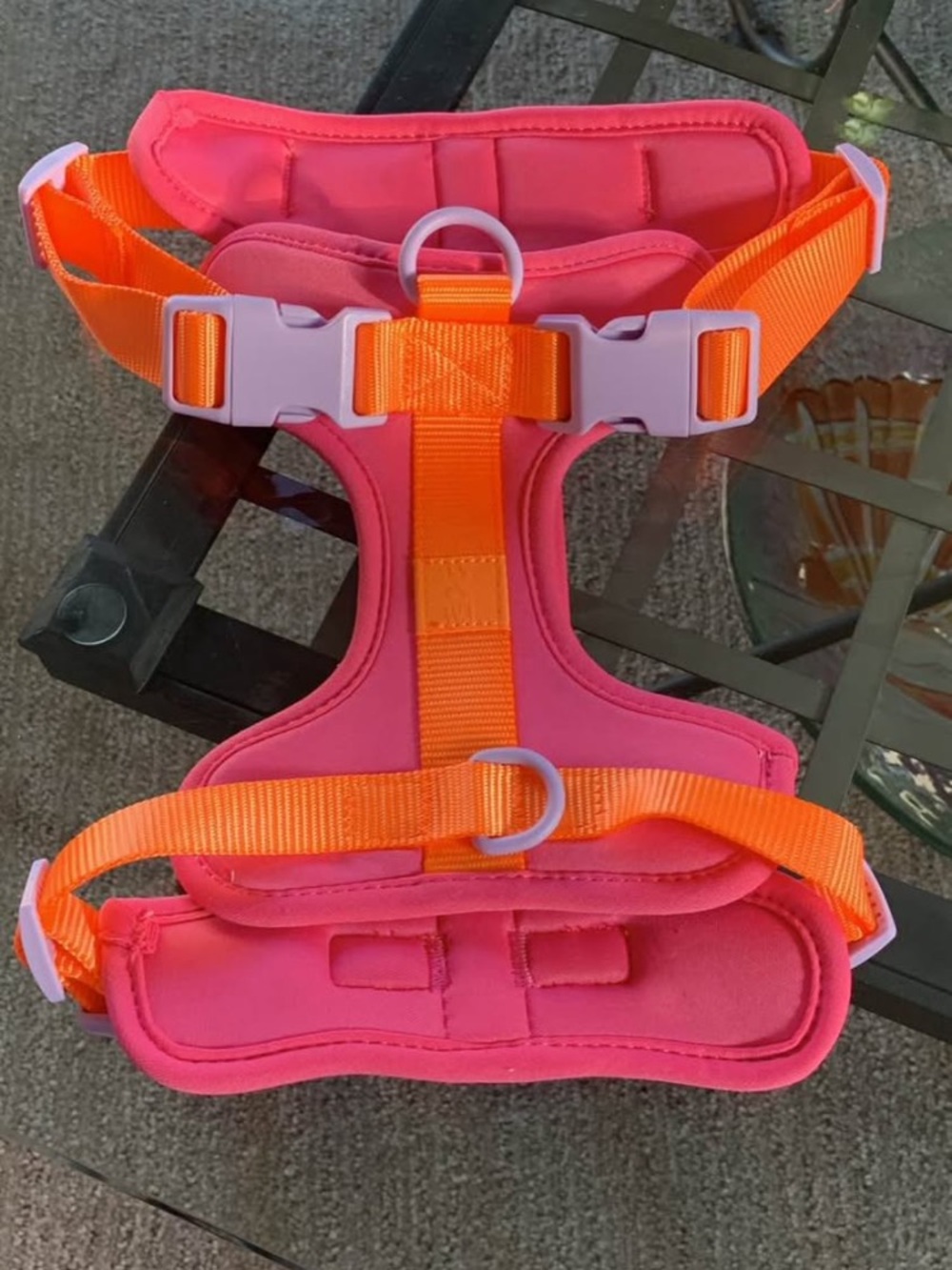 NWOT Bloomingdale’s Size M Cushion Dog Harness Cosmo Pink/Orange Cream